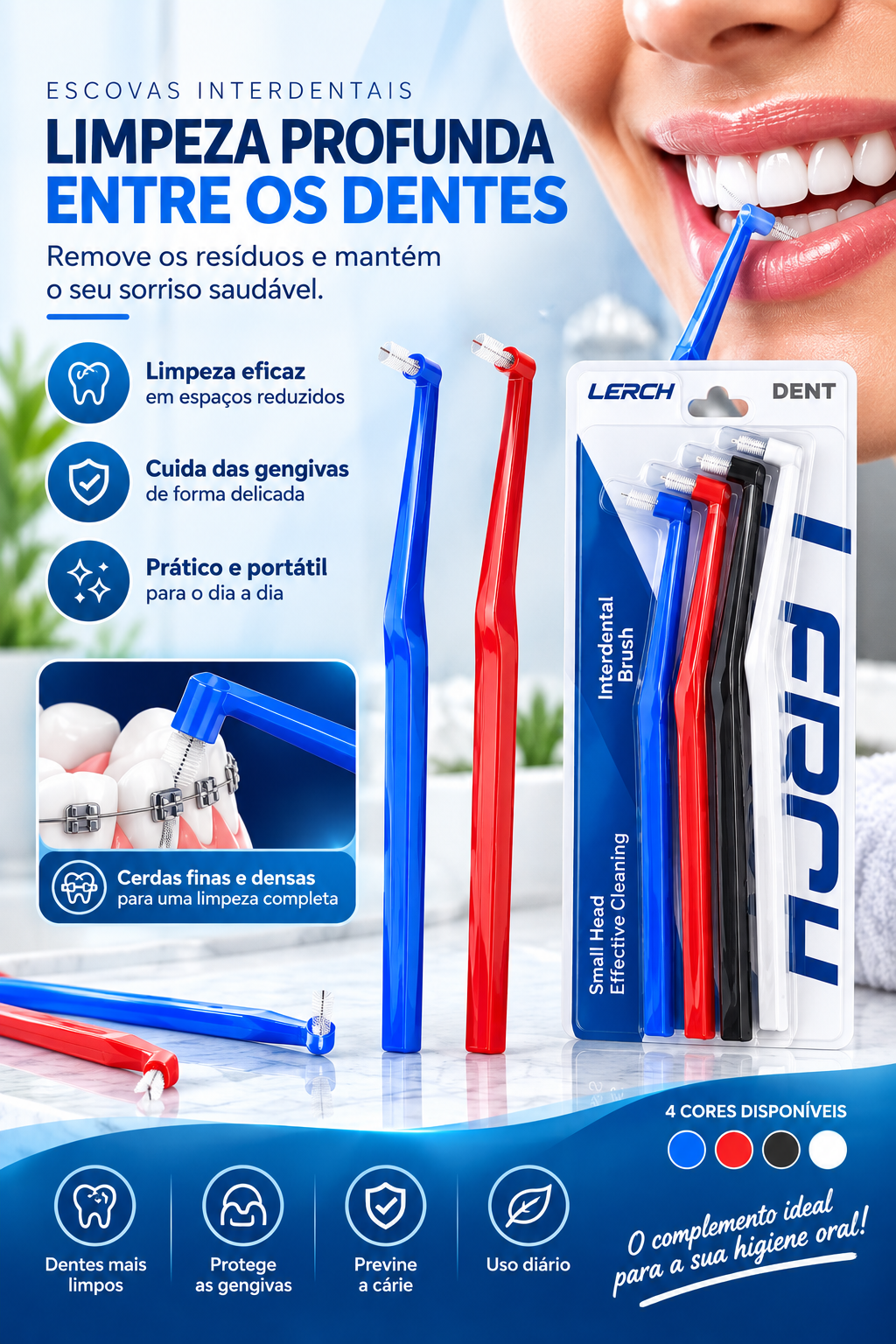 ☭conjunto de Escova de Dentes interdental