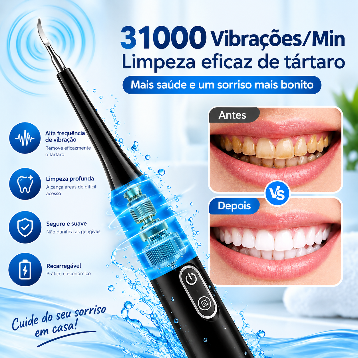 Removedor Elétrico de Tártaro com escova