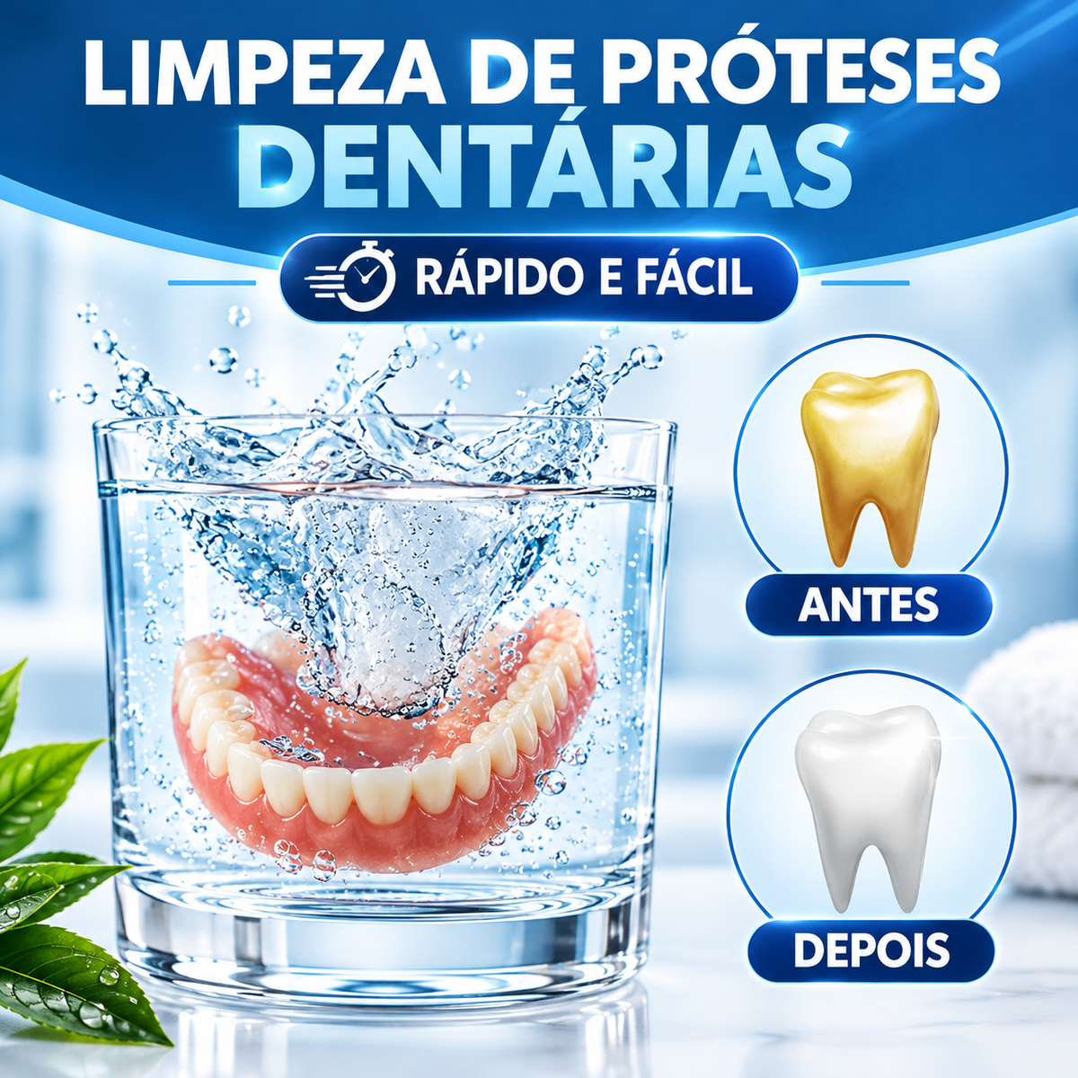 Pastilhas de Limpeza para Próteses Dentárias (100 unidades)