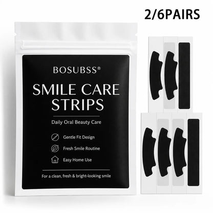 Tiras Clareadoras de Dentes, 2 ou 6 Pares de Tiras para Cuidados com o Sorriso,