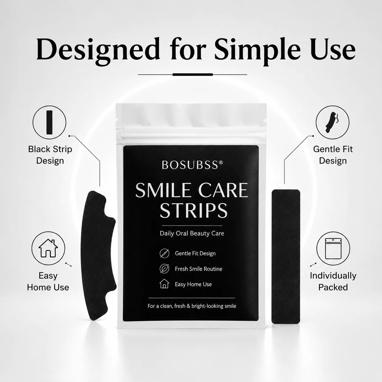Tiras Clareadoras de Dentes, 2 ou 6 Pares de Tiras para Cuidados com o Sorriso,